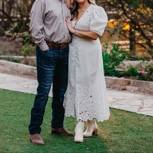 Veronica Beard White Midi Dress